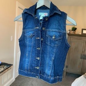 blue jean vest